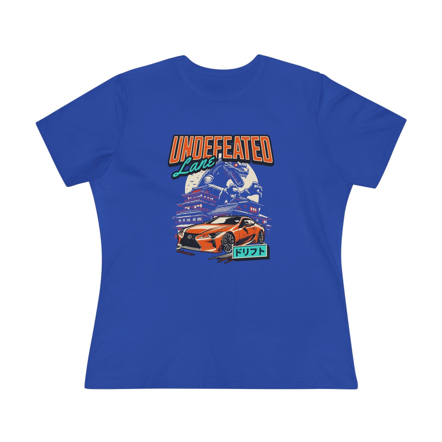 Undefeated Lane Graphic Women's Cotton Tee Car T-shirt - CreativeRino
