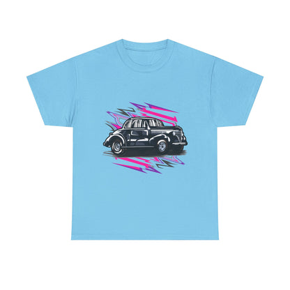 Retro Car Unisex Heavy Cotton Tee - Stylish Graphic T-shirt for Auto Enthusiasts - CreativeRino