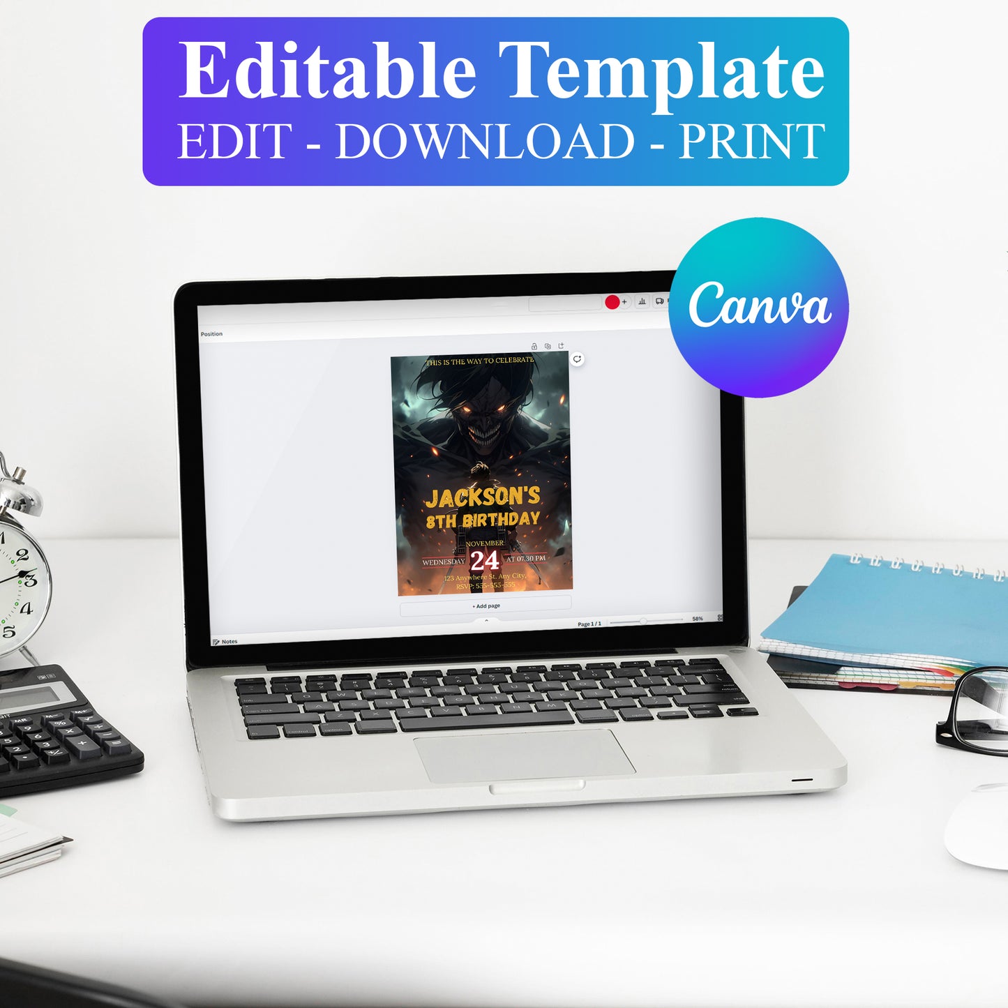 Attack on Titan Birthday Invitation Template - CreativeRino