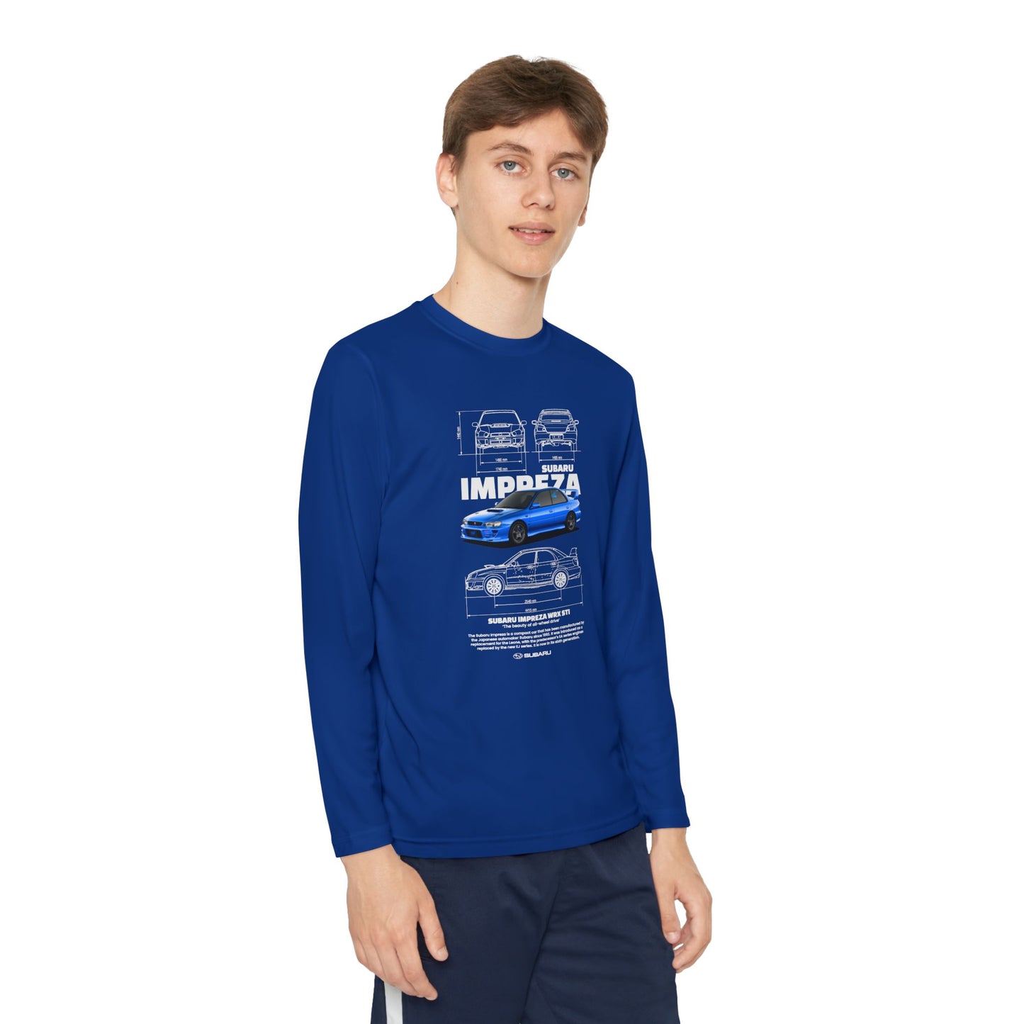 Subaru Impreza Youth Long Sleeve Tee - Coo l Car Design for Young Automotive Enthusiasts - CreativeRino