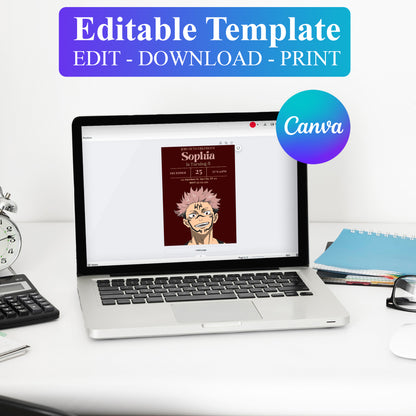 Jujutsu Kaisen Birthday Invitation Template - CreativeRino