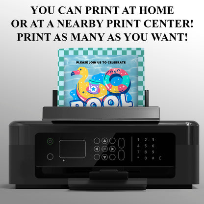 Pool Birthday Party Invitation Template - CreativeRino