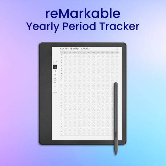 reMarkable 2 Yearly Period Tracker Planner Template