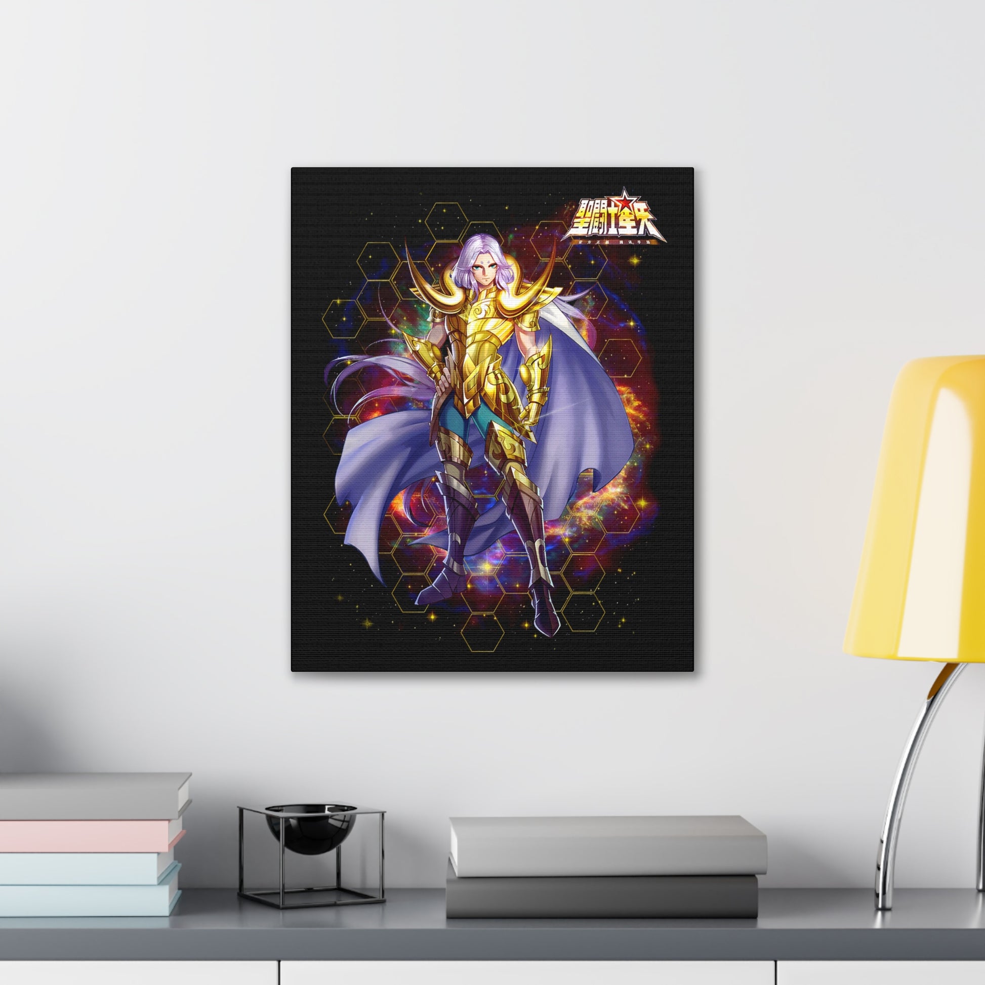 Aries Mu Cosmic Hero Canvas Art - Vibrant Superhero Wall Decor - CreativeRino
