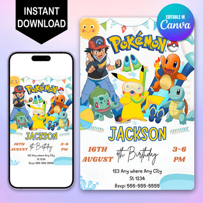 Pokemon Birthday Invitation Template - CreativeRino