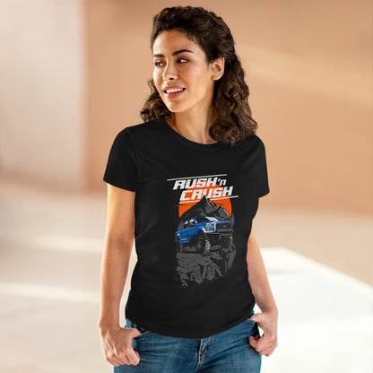 Adventure Awaits Women's Cotton Tee - Off-Roading Jeep Graphic T-shirt - CreativeRino