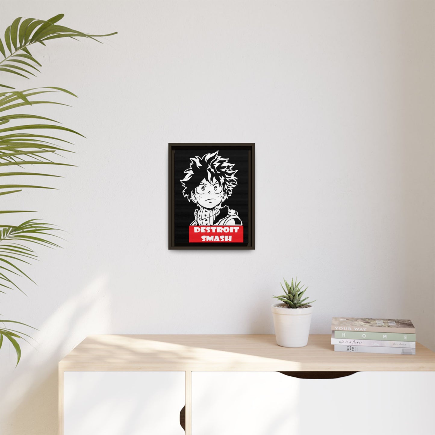 Anime-Inspired Framed Matte Canvas Art | 'DESTROIT SMASH' Deku Print - CreativeRino