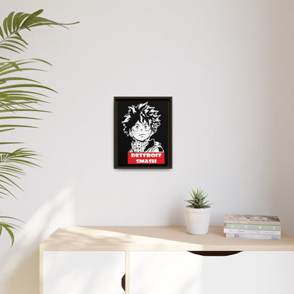 Anime-Inspired Framed Matte Canvas Art | 'DESTROIT SMASH' Deku Print - CreativeRino