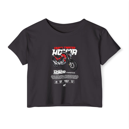 Honda CB Twister 250 Women's Crop Top - Trendy Motorcycle Design - CreativeRino