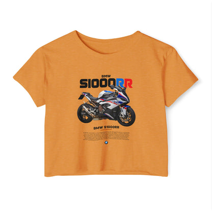 BMW S1000RR Women's Festival Crop Top - Stylish Motorcycle T-shirt - CreativeRino