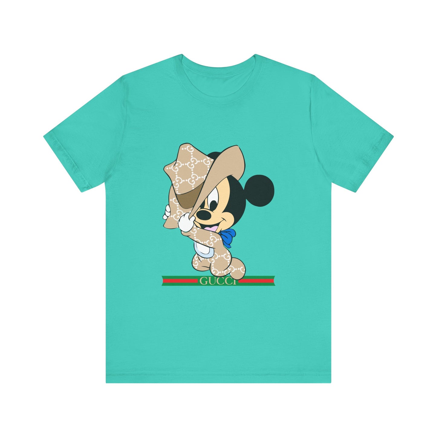 Trendy Graphic Tee - Mickey Mouse Gucci Cowboy T-shirt Design - CreativeRino