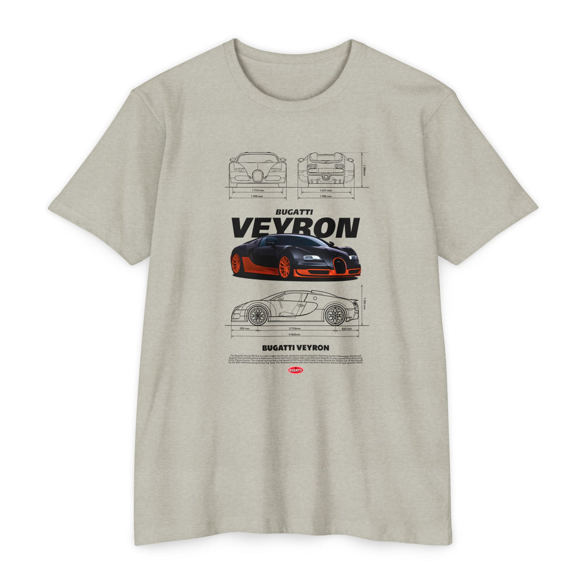 Bugatti Veyron Unisex Graphic T-Shirt - Car Enthusiast Apparel - CreativeRino