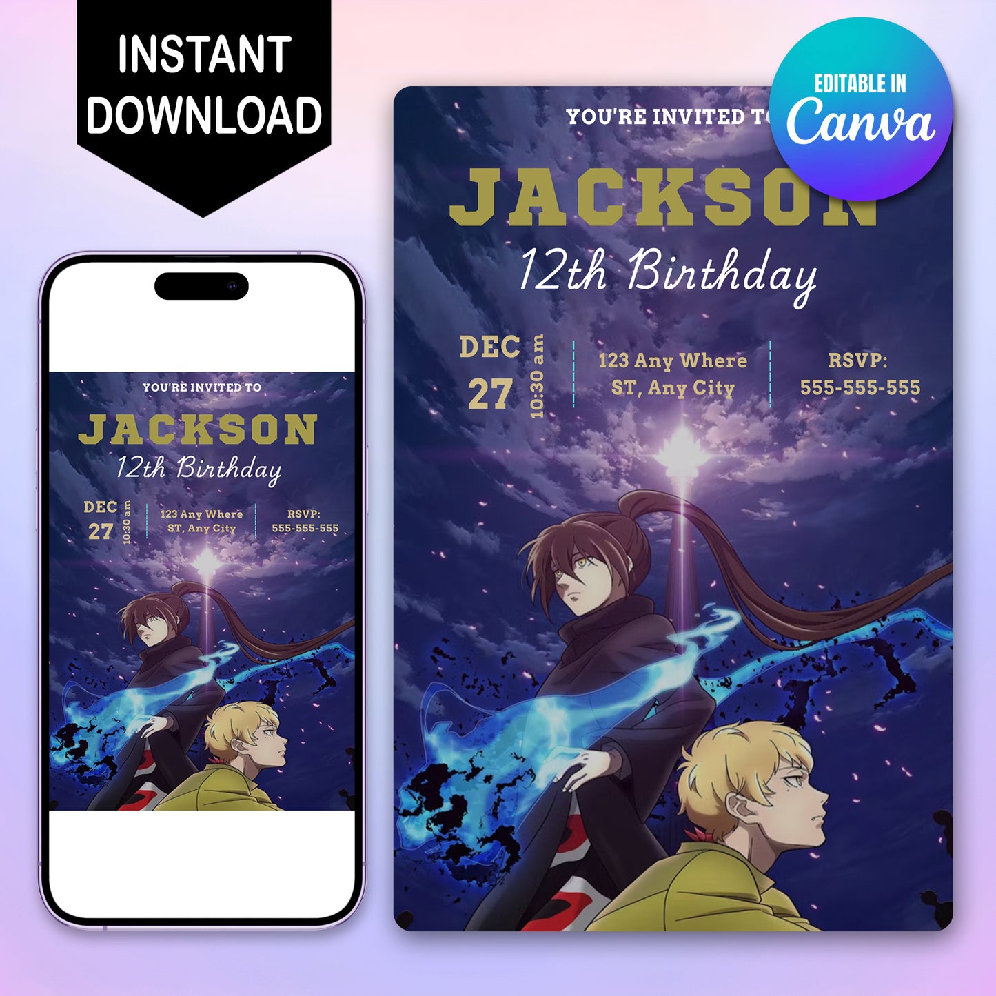 Tower Of God Birthday Invitation Template - CreativeRino