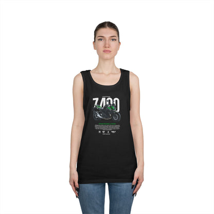 Kawasaki Z400 Unisex Heavy Cotton Tank Top - Perfect T-shirt for Motorbike Enthusiasts - CreativeRino