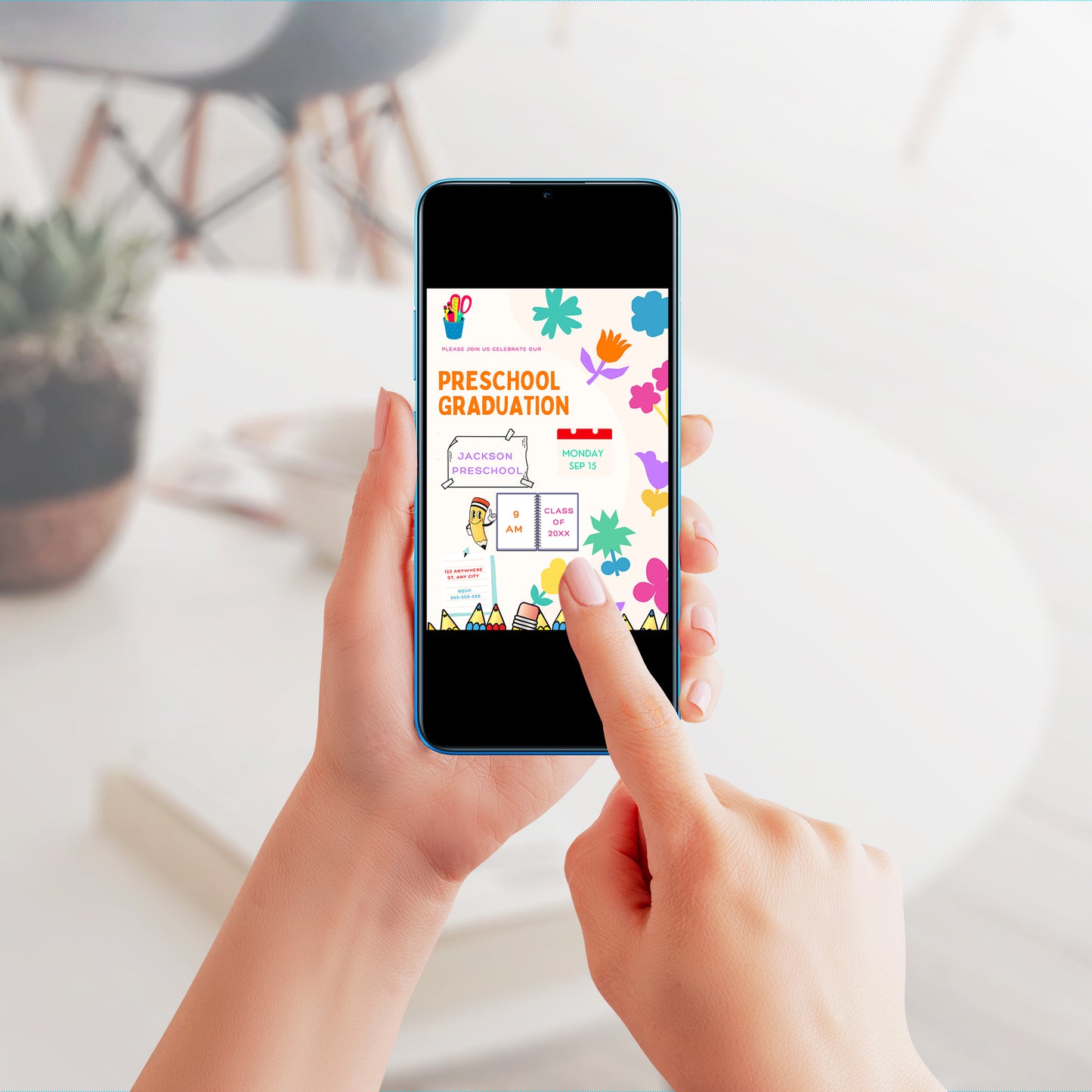 Preschool Graduation Moving Up Ceremony Invitation Template - CreativeRino