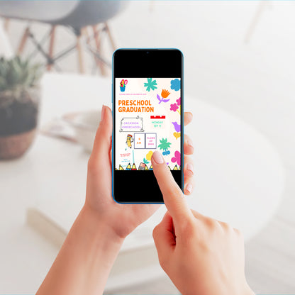 Preschool Graduation Moving Up Ceremony Invitation Template - CreativeRino