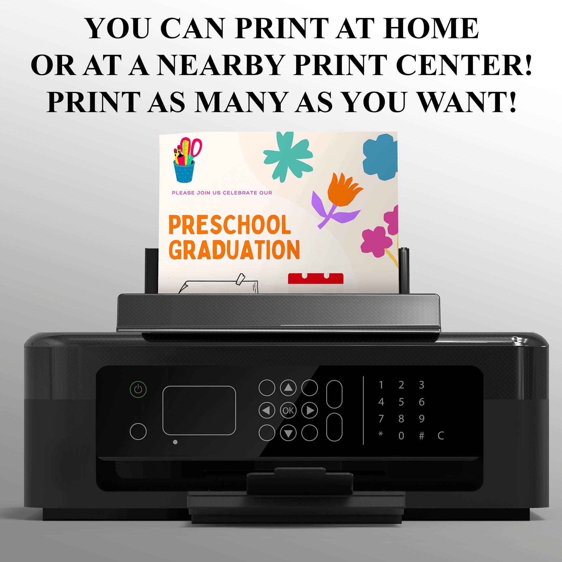 Preschool Graduation Moving Up Ceremony Invitation Template - CreativeRino