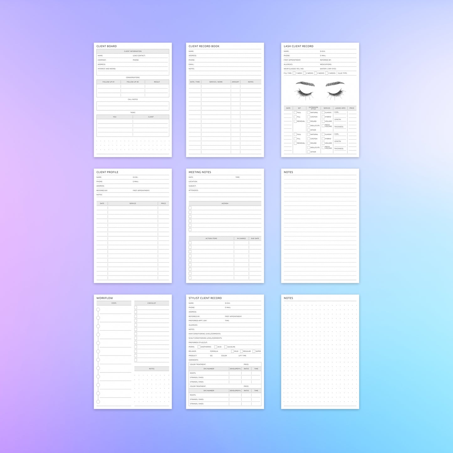 reMarkable 2 Client Record Book Planner Template