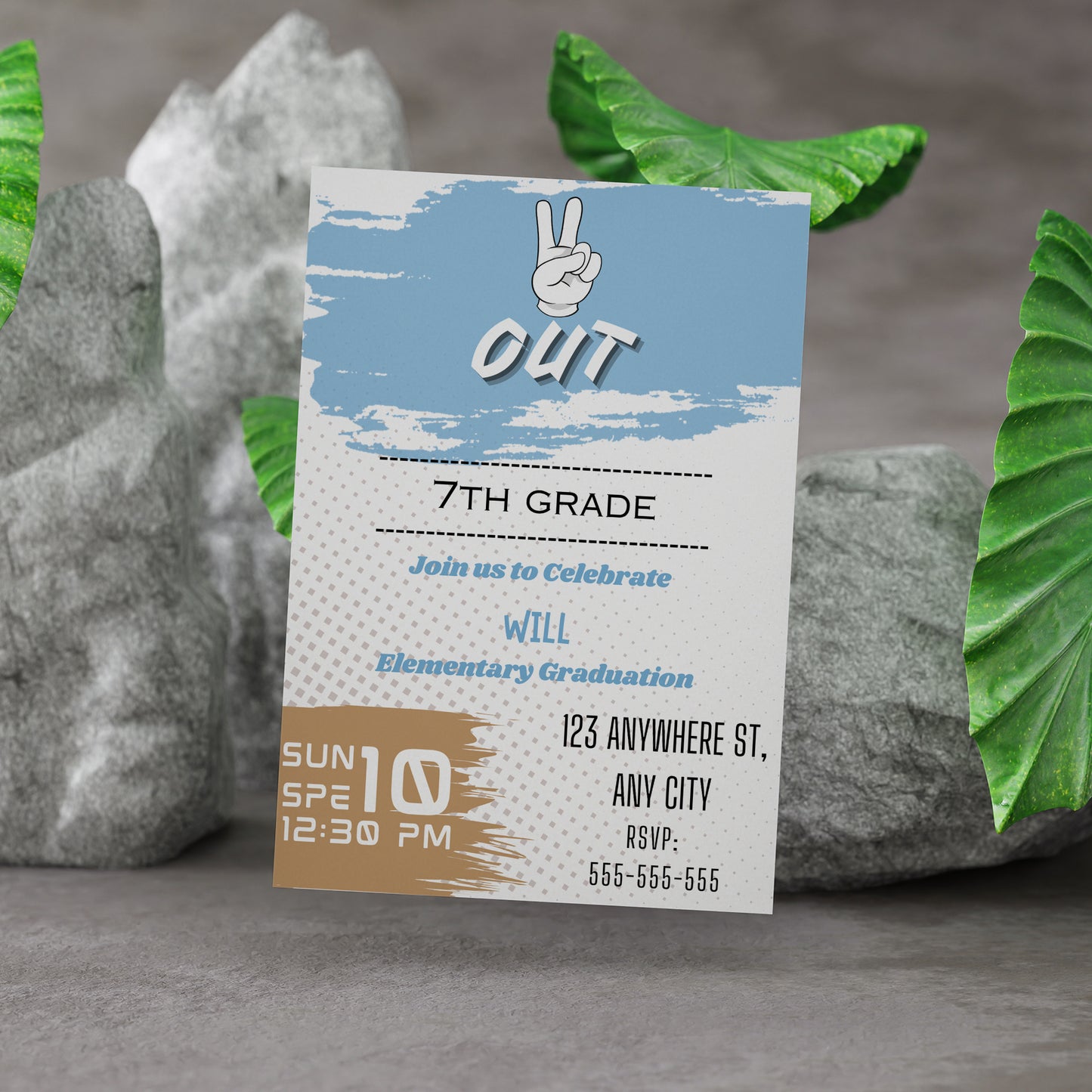 Peace Out Graduation Invitation Template