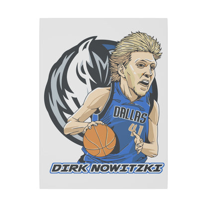 Dirk Nowitzki Basketball Canvas Art - Stretched Matte Print for Sports Fans - CreativeRino