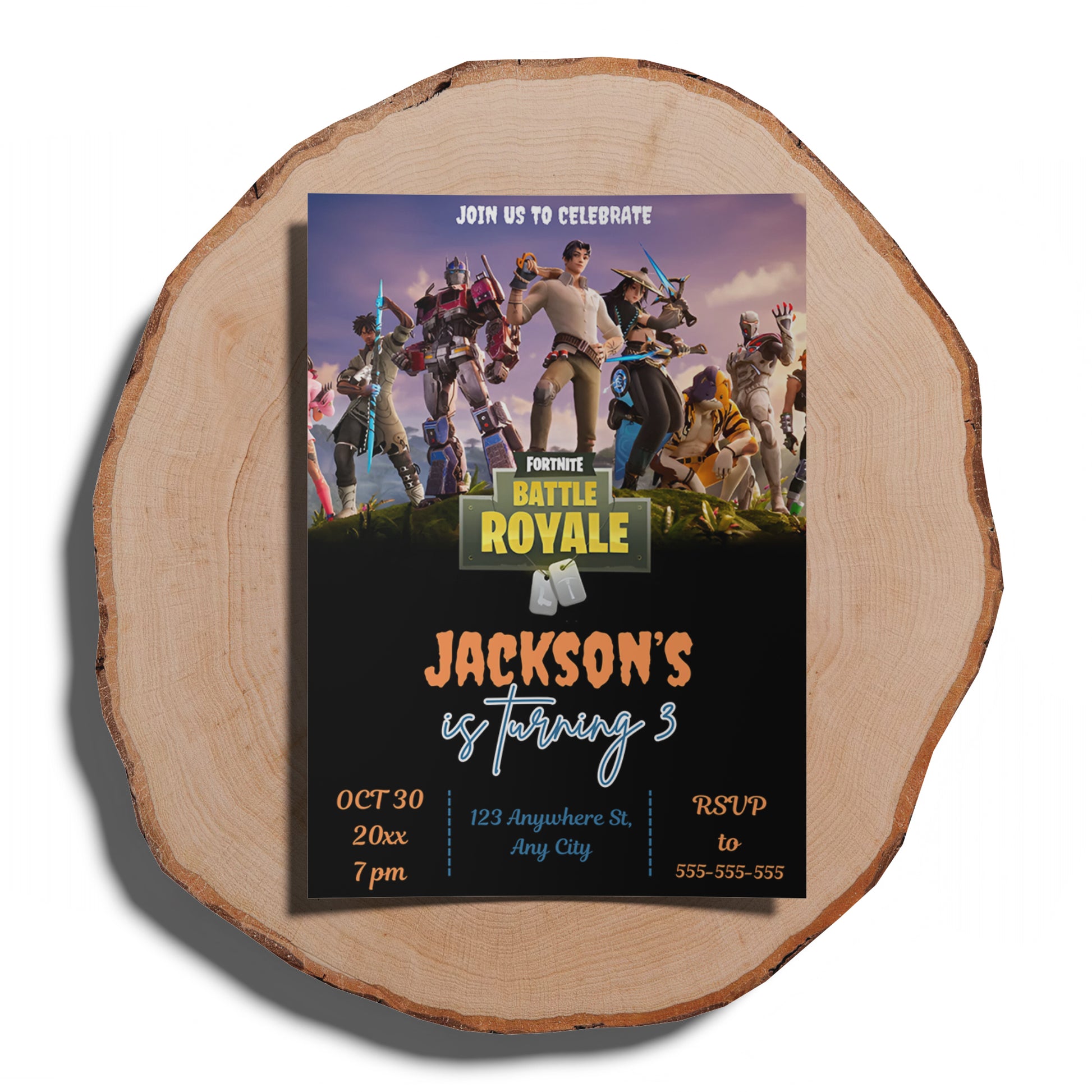 Fortnite Birthday Invitation Template - CreativeRino