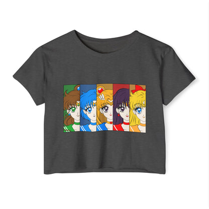 Sailor Moon Women Festival Crop Top - Retro Anime Character Design - CreativeRino