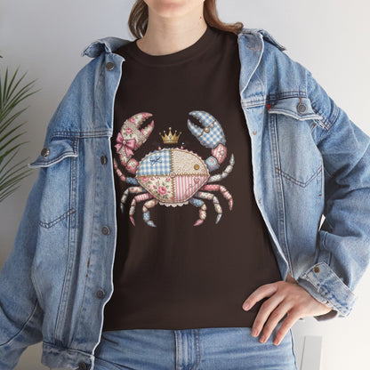 Patchwork Crab T-Shirt — Cute Coastal Animal Tee for Beach Lovers Printify