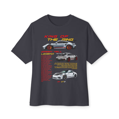 Porsche King of the Ring Graphic Tee - Unisex Oversized Boxy T-Shirt for Car Enthusiasts - CreativeRino
