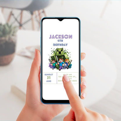 Minecraft Birthday Invitation Template - CreativeRino