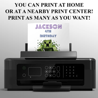 Minecraft Birthday Invitation Template - CreativeRino