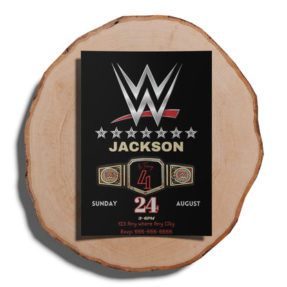 WWE Birthday Invitation Template - CreativeRino