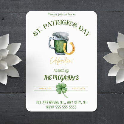 St. Patrick's Day Party Invitation Template - CreativeRino