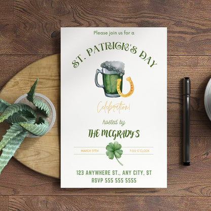 St. Patrick's Day Party Invitation Template - CreativeRino