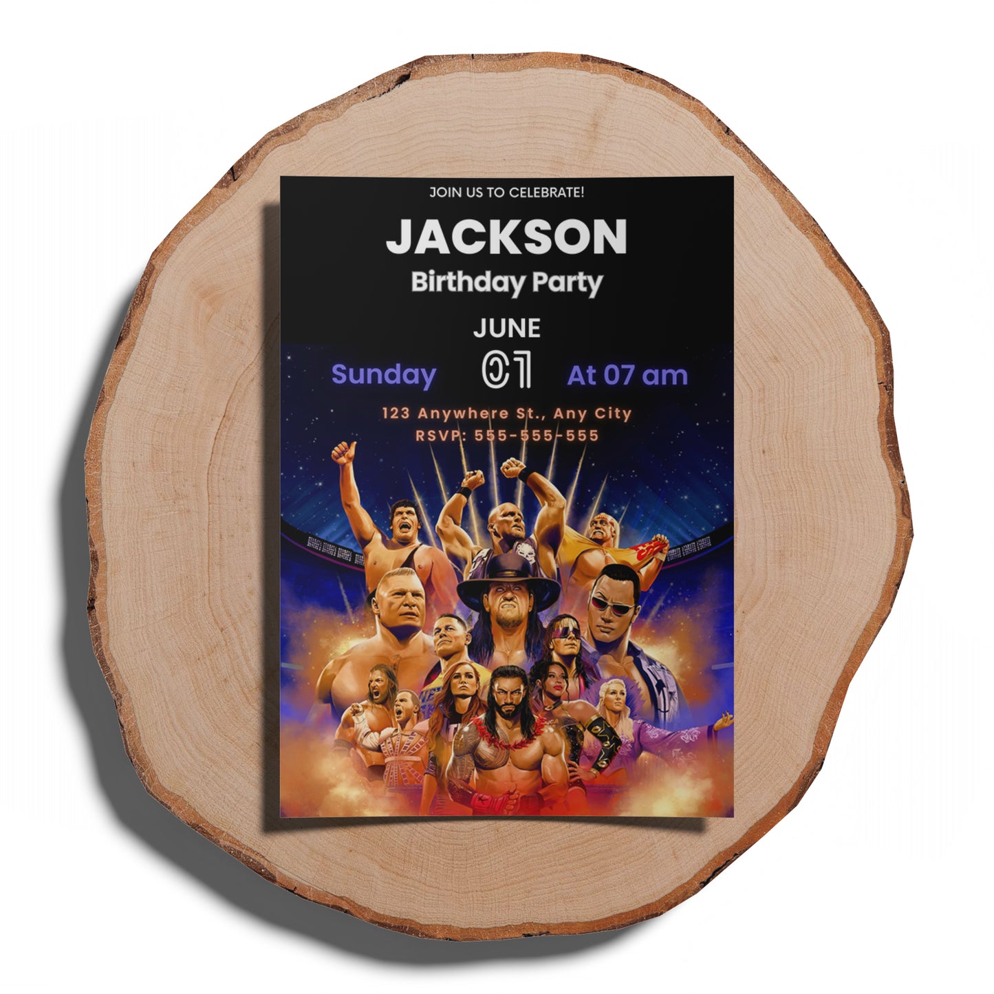 WWE Birthday Invitation Template - CreativeRino