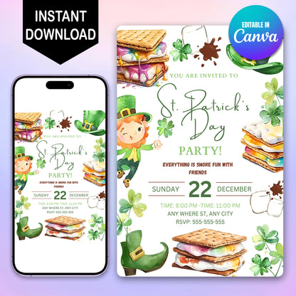 St. Patrick's Day Party Invitation Template - CreativeRino
