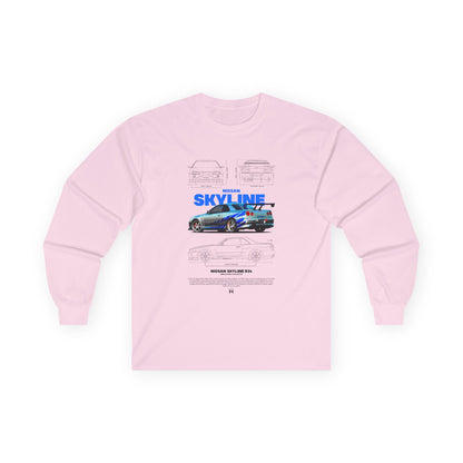 Nissan Skyline Long Sleeve Tee - Classic Car Enthusiast T-shirt - CreativeRino