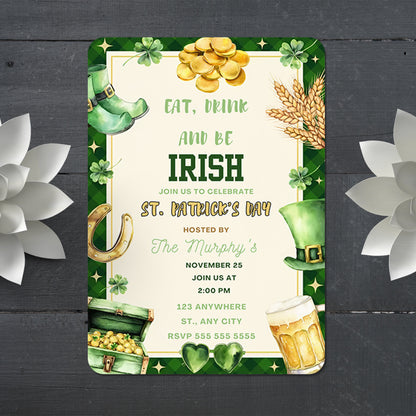St. Patrick's Day Party Invitation Template - CreativeRino