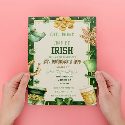 St. Patrick's Day Party Invitation Template - CreativeRino