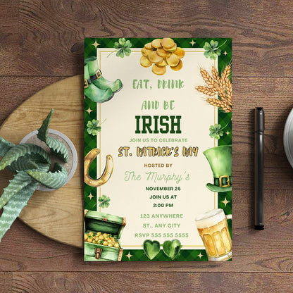 St. Patrick's Day Party Invitation Template - CreativeRino