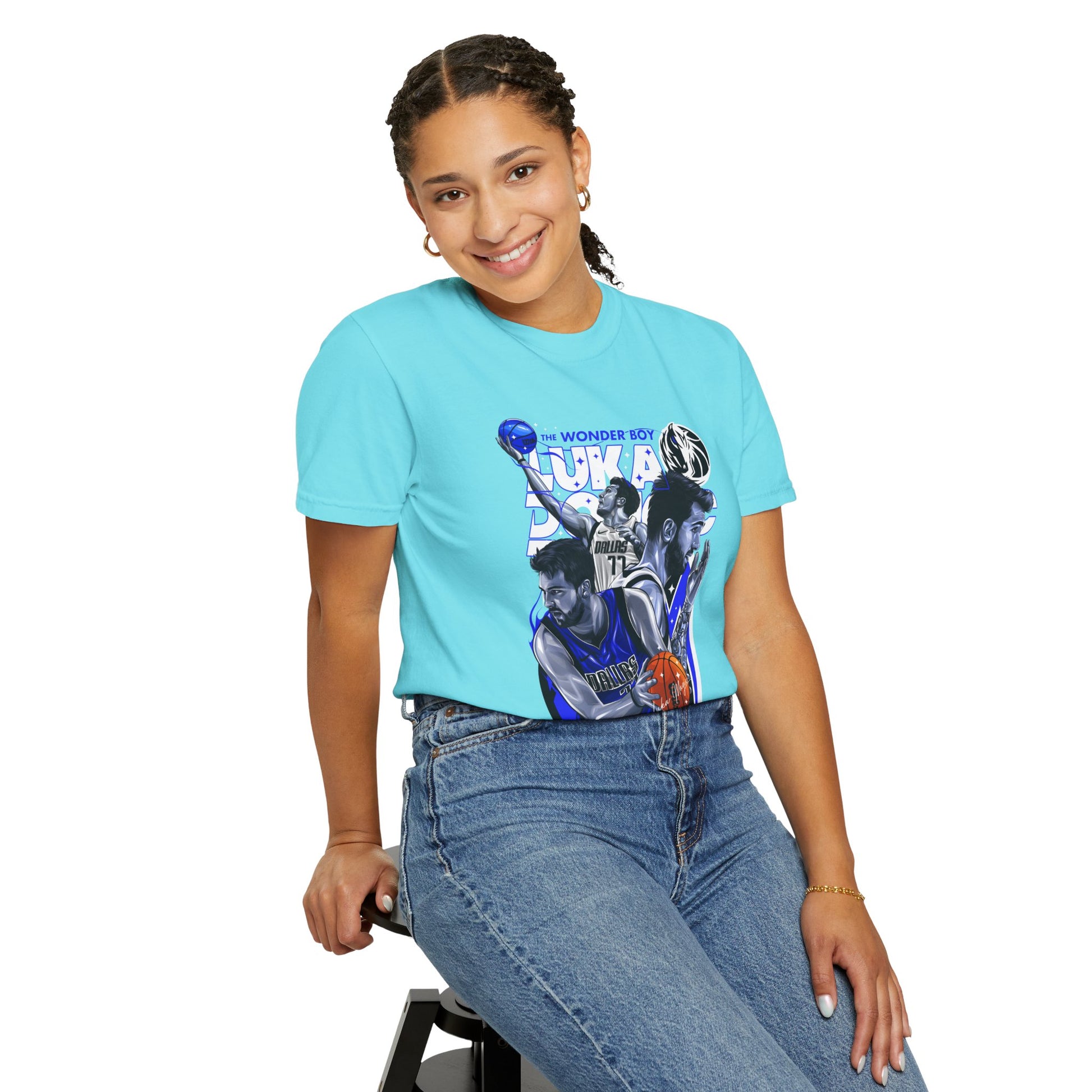 Unisex Garment-Dyed T-shirt | Luka Doncic "The Wonder Boy" Basketball Tee - CreativeRino