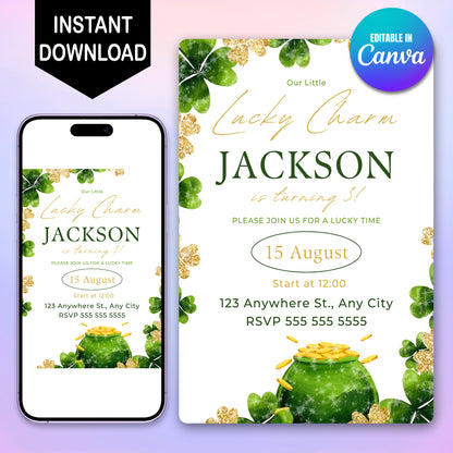 St. Patrick's Birthday Invitation Template - CreativeRino