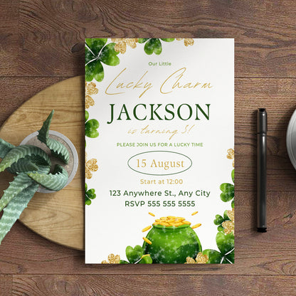 St. Patrick's Birthday Invitation Template - CreativeRino