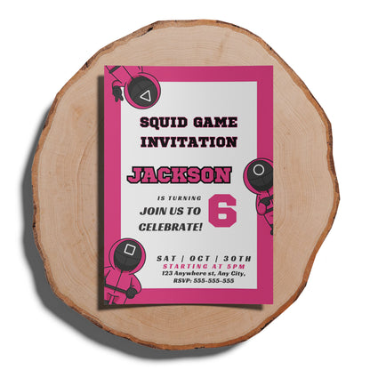 Squid Game Birthday Invitation Template - CreativeRino