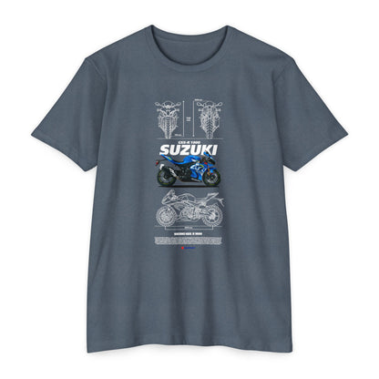 Suzuki GSX-R 1000 Motorcycle Graphic Tee - Unisex CVC Jersey T-shirt for Riders - CreativeRino