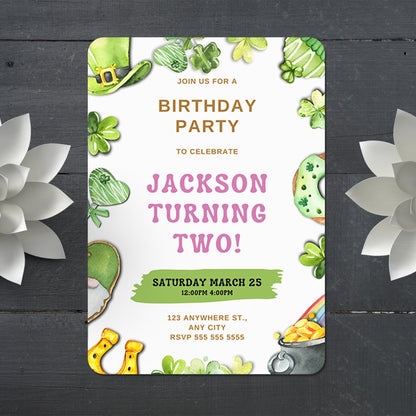 St. Patrick's Birthday Invitation Template - CreativeRino