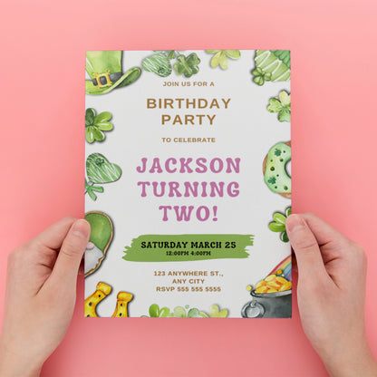 St. Patrick's Birthday Invitation Template - CreativeRino