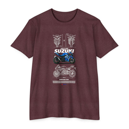 Suzuki GSX-R 1000 Motorcycle Graphic Tee - Unisex CVC Jersey T-shirt for Riders - CreativeRino