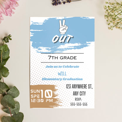 Peace Out Graduation Invitation Template - CreativeRino