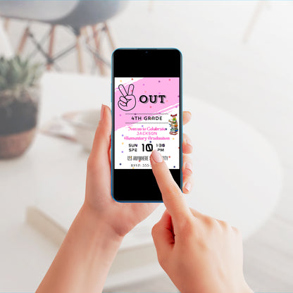 Peace Out Graduation Invitation Template - CreativeRino