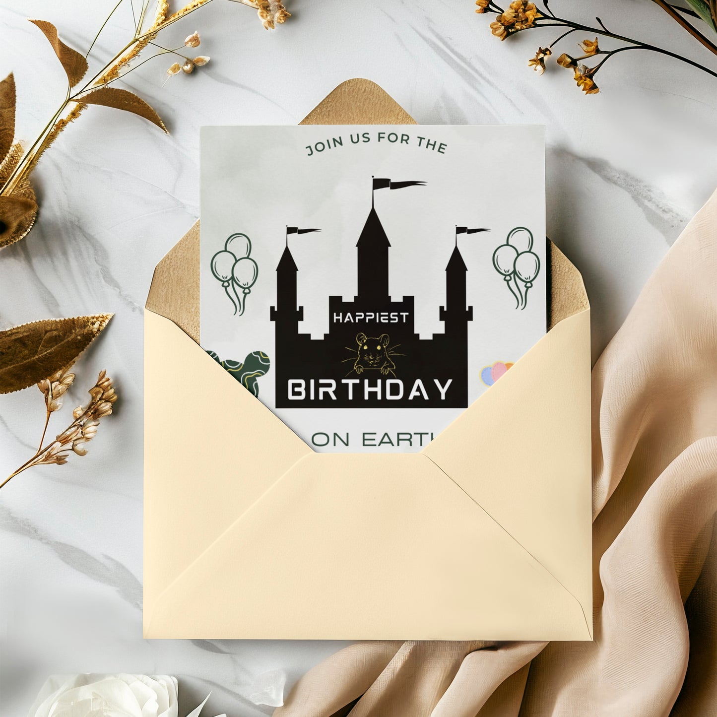 Happiest Birthday On Earth Disneyland Birthday Invitation Template